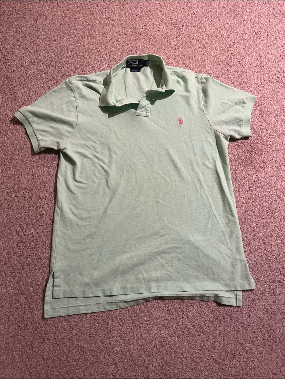 Ralph Lauren Men’s Mint Green Polo with Pink Pony